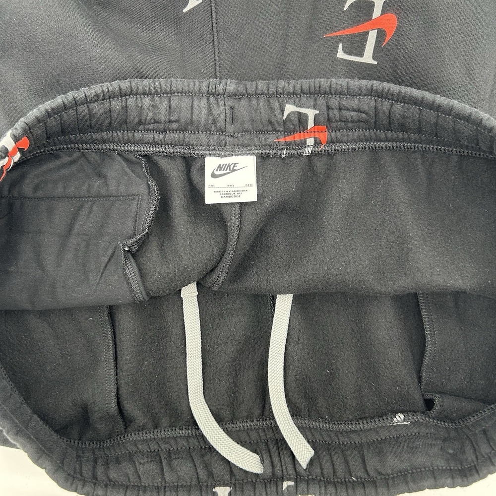 Nike Sportswear Club Fleece Joggers Mens 3XL Black Allover Print Tapered Sporty - Picture 7 of 14